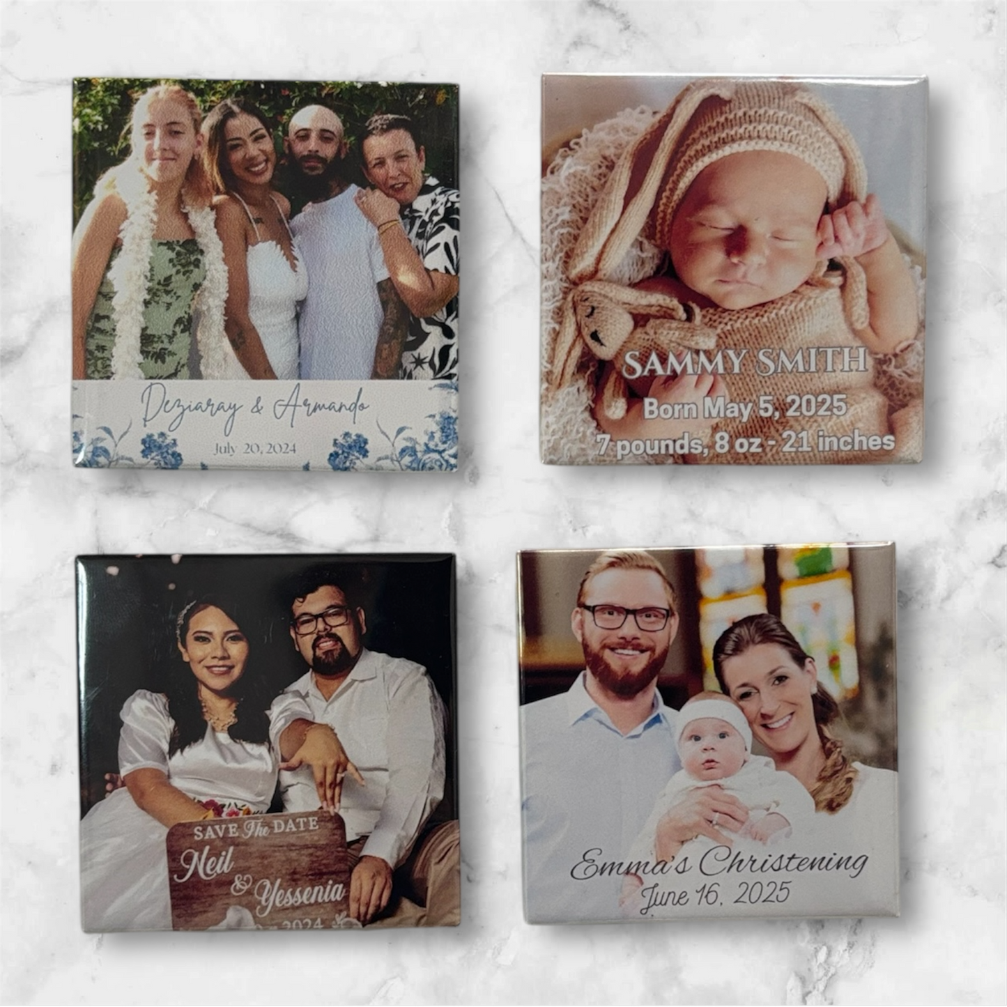 2 Or More Photo Magnets w/ Personalized Text