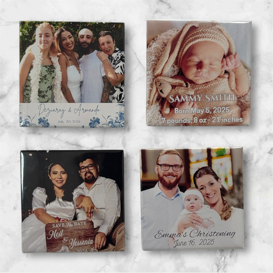 2 Or More Photo Magnets w/ Personalized Text