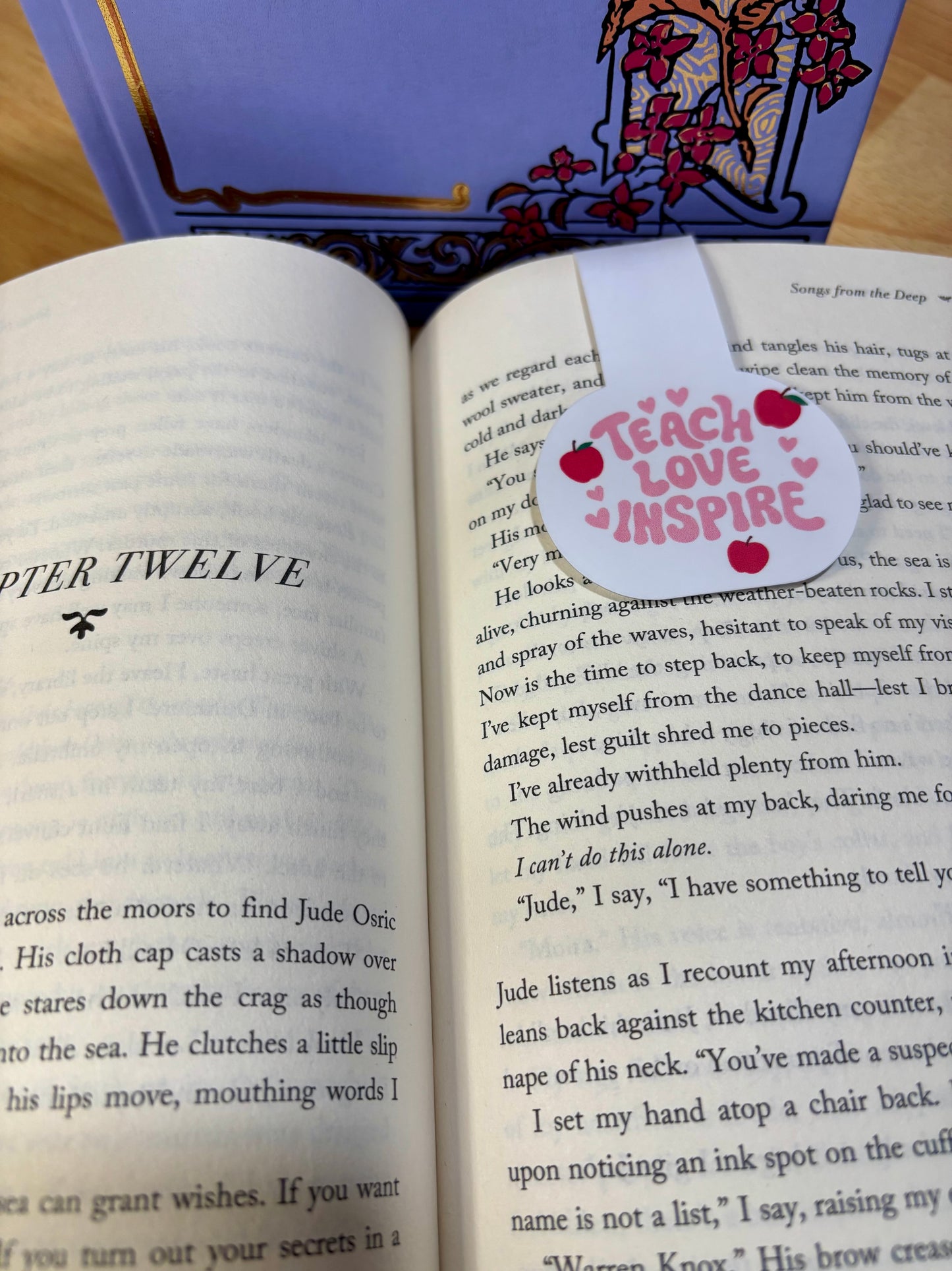 Teach Love Inspire pink & apples Bookmark